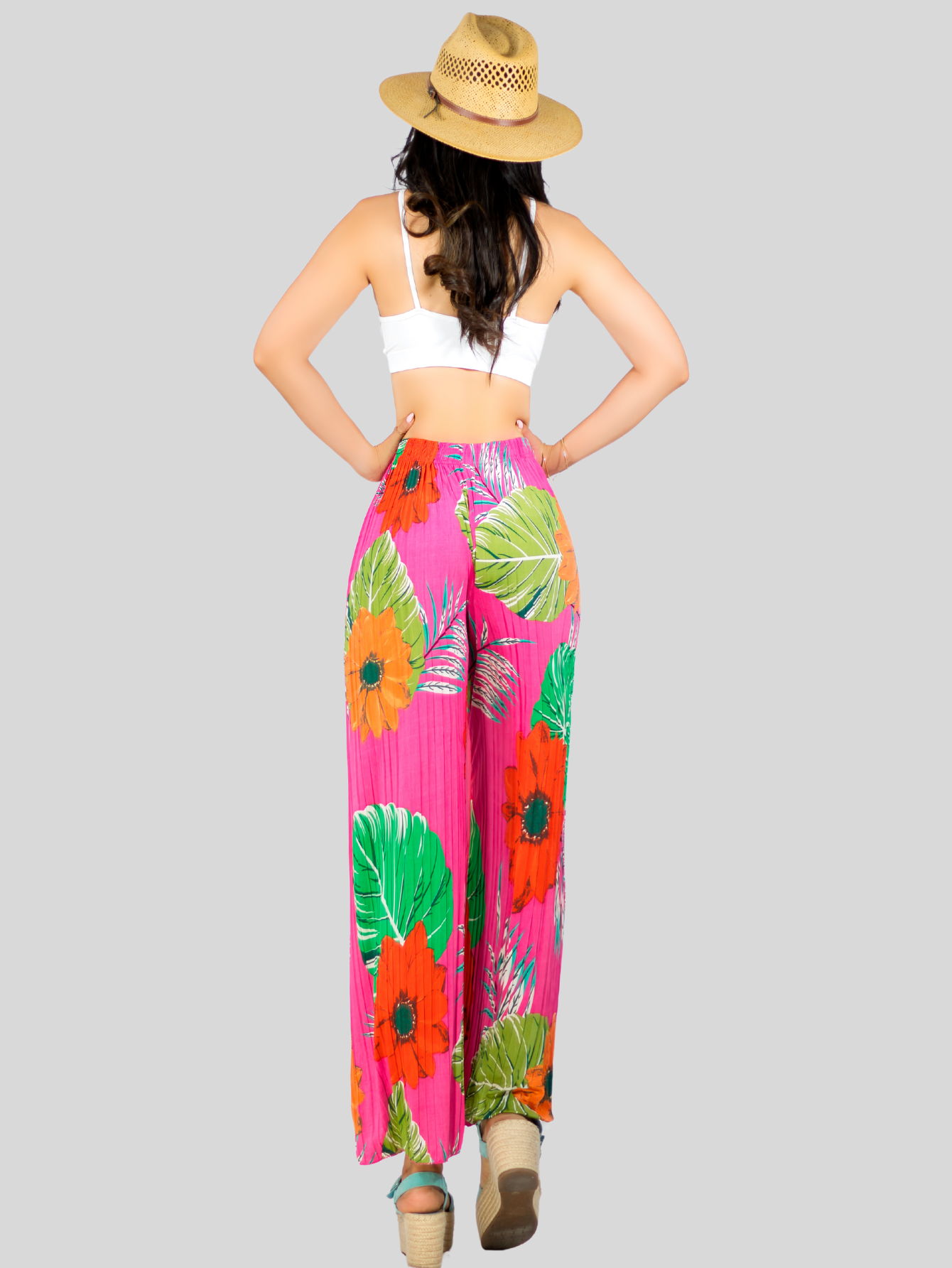 Foto 4 pulgar | Pantalones De Pierna Ancha Stretch Panta-1007 Con Diseñi Plisado