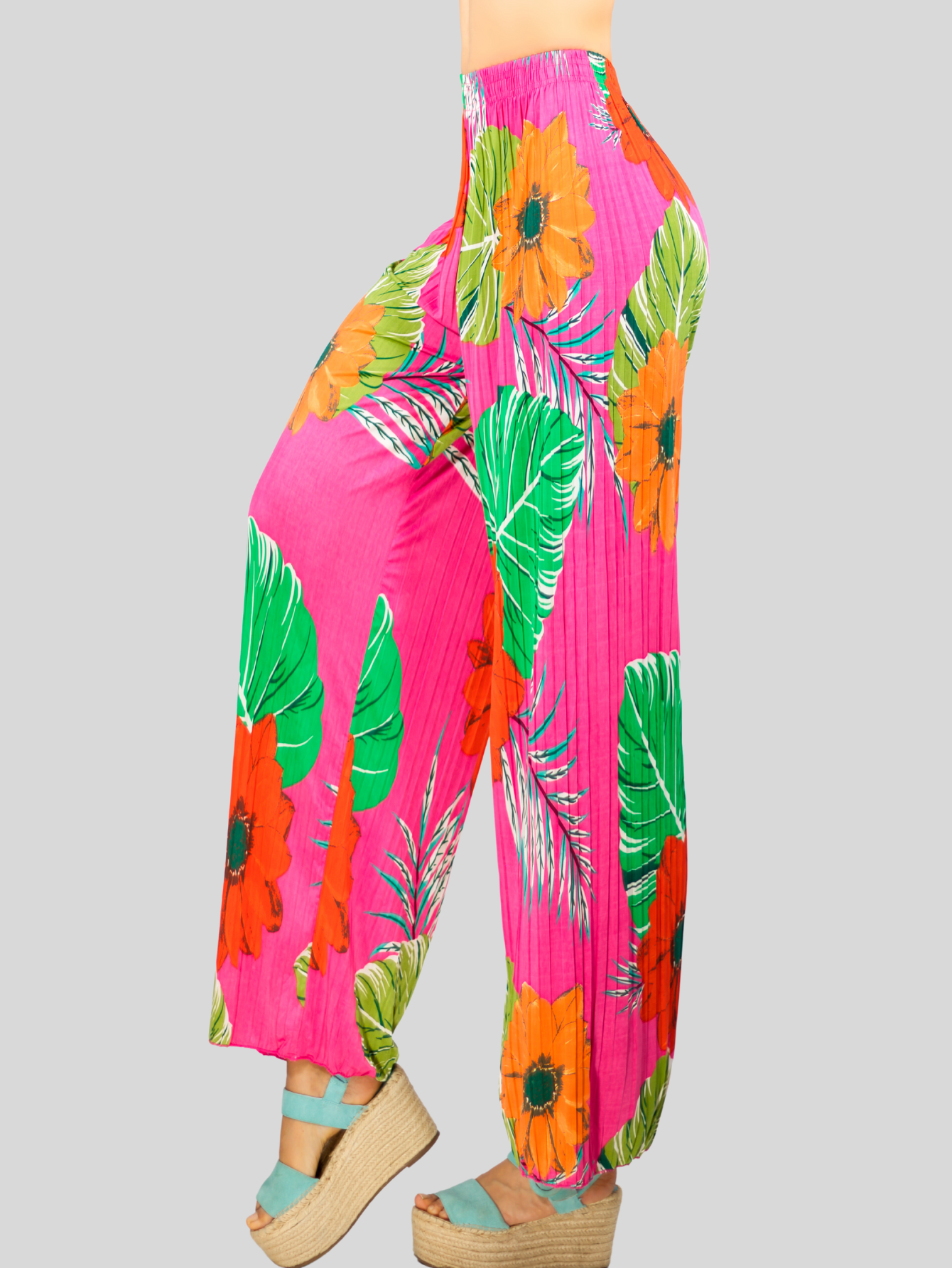 Foto 7 pulgar | Pantalones De Pierna Ancha Stretch Panta-1007 Con Diseñi Plisado