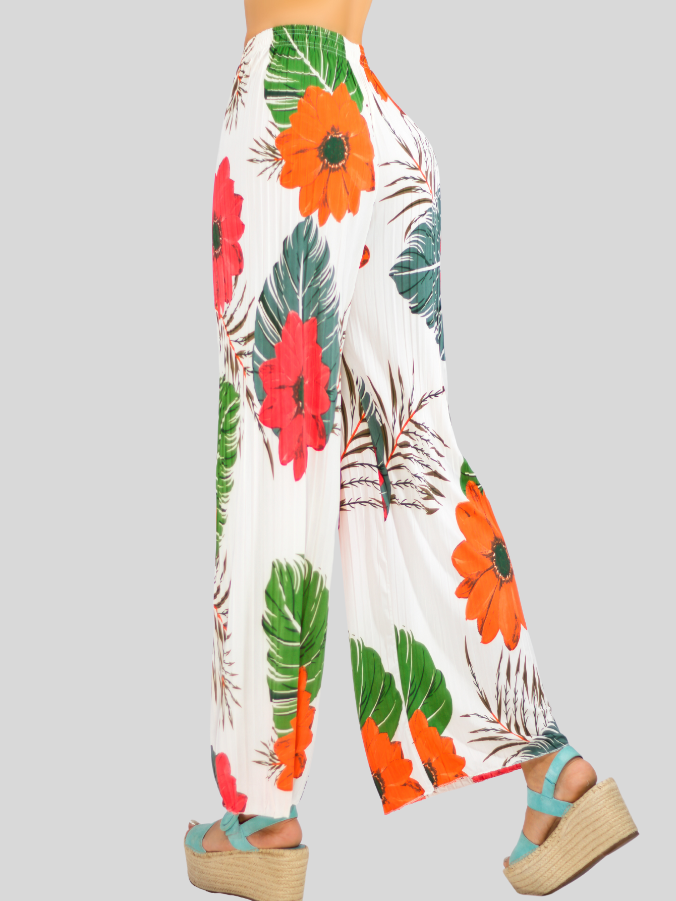 Foto 6 pulgar | Pantalones De Pierna Ancha Stretch Panta-1007 Con Diseñi Plisado