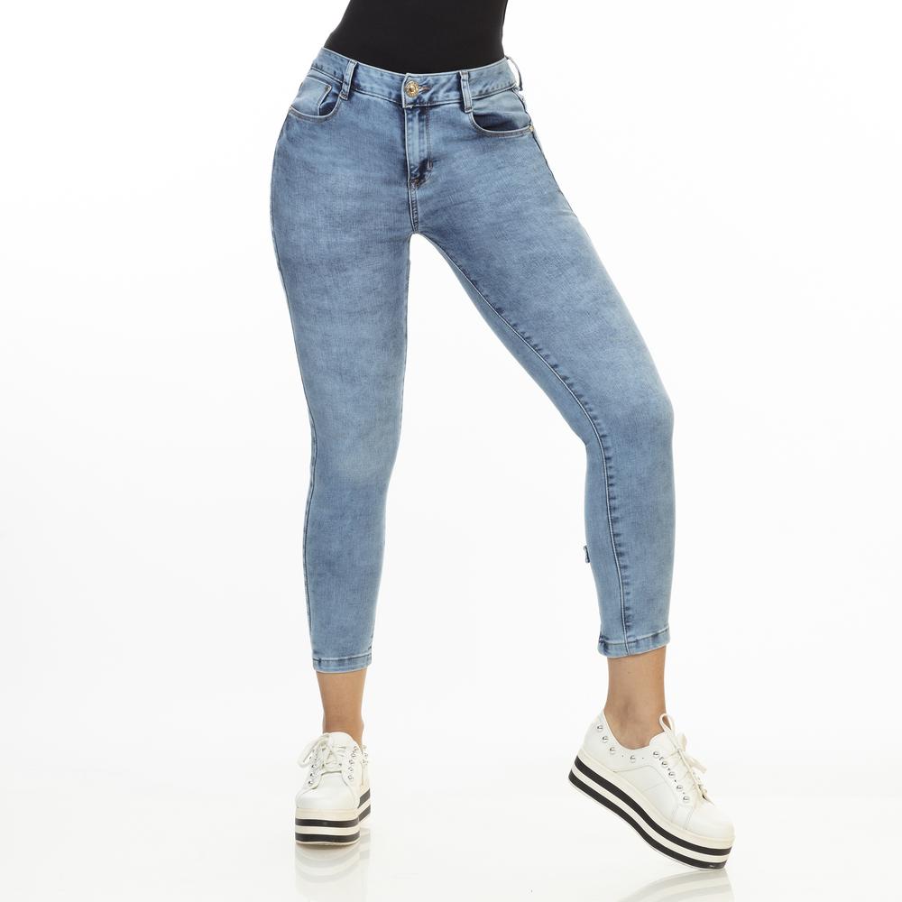 Foto 2 pulgar | Pantalón Dama Básico Mezclilla Jeans Mujer Push Up Skinny Azul Acero