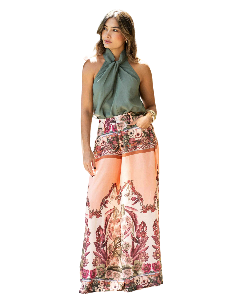 Foto 3 pulgar | Pantalón Palazzo Helena J&b Talla S Color Curuba