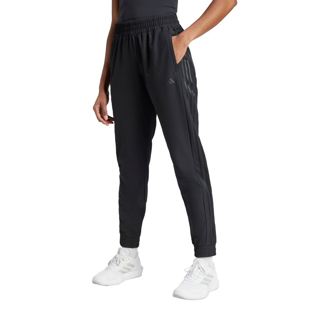 Foto 3 pulgar | Pants Pacer All Gym 3 Franjas Tejidos Corte Medio Adidas Negro Mujer