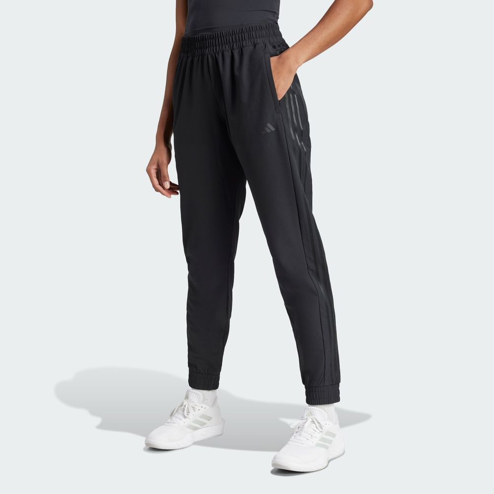 Foto 5 pulgar | Pants Pacer All Gym 3 Franjas Tejidos Corte Medio Adidas Negro Mujer