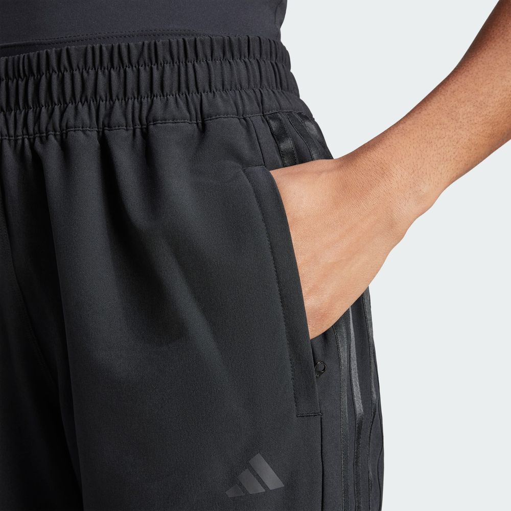 Foto 8 pulgar | Pants Pacer All Gym 3 Franjas Tejidos Corte Medio Adidas Negro Mujer