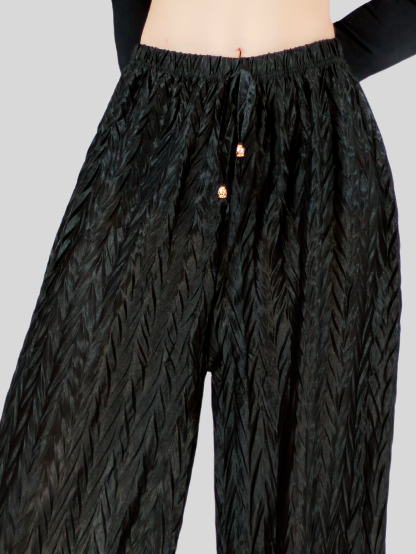 Foto 8 pulgar | Pantalones Para Mujer Estilo Palazzo De Pierna Ancha Panta-1009 Color Negro Metalico Pantalones Elegantes
