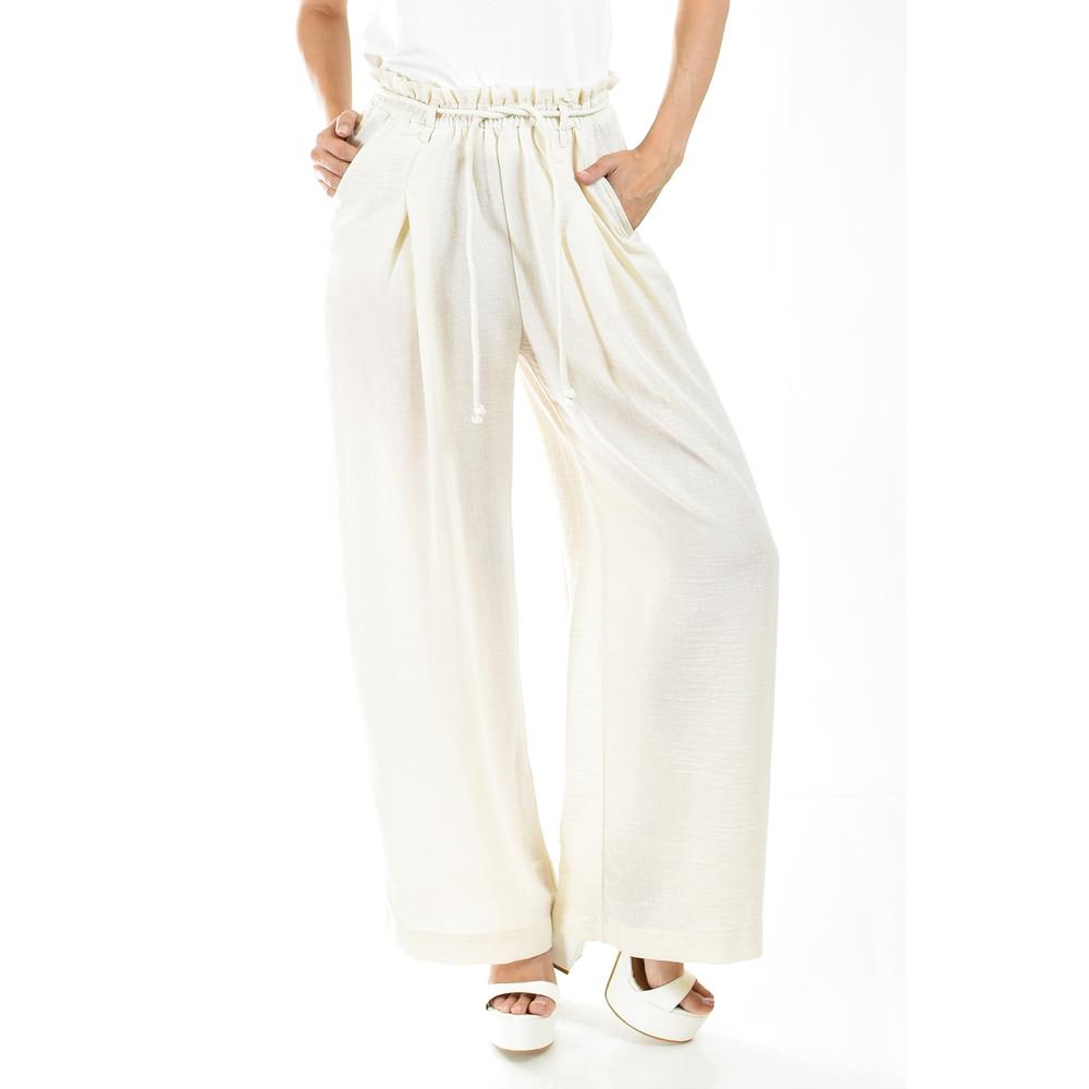 Foto 2 pulgar | Pantalón Juvenil Wide Leg con Pinzas Roman Fashion Hueso para Mujer
