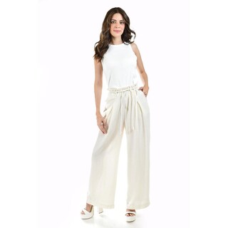 Foto 5 | Pantalón Juvenil Wide Leg con Pinzas Roman Fashion Hueso para Mujer