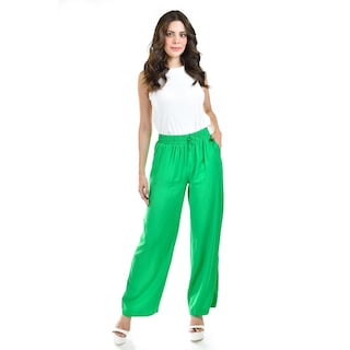 Foto 1 | Pantalón Pierna Amplia Roman Fashion Verde para Mujer