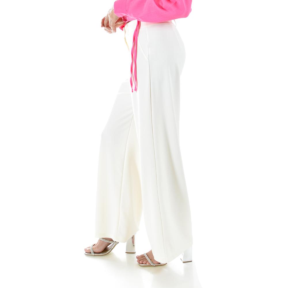Foto 4 pulgar | Pantalón Roman Fashion Pierna Ancha Blanco