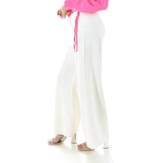 Foto 3 | Pantalón Roman Fashion Pierna Ancha Blanco