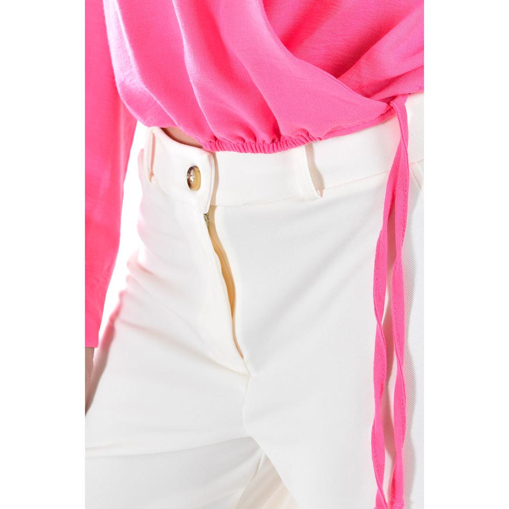 Foto 5 | Pantalón Roman Fashion Pierna Ancha Blanco