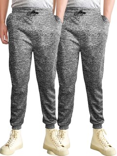 Foto 1 | Set De Dos Pants Deportivo Hombre Jogger Pant-043-px2 Colores Negro Y Negro Pantalones De Deporte Gym Pans