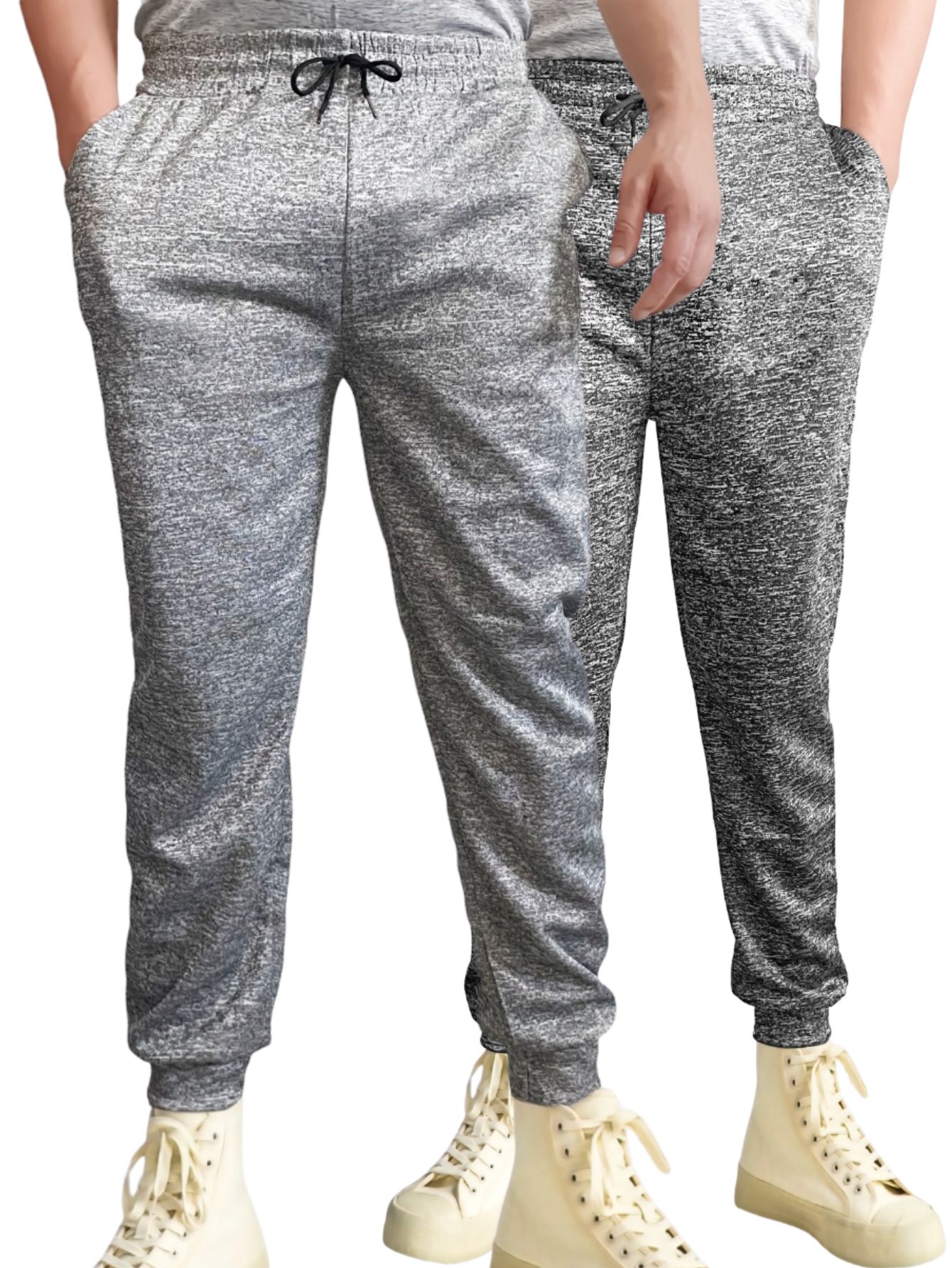 Foto 2 pulgar | Set De Dos Pants Deportivo Hombre Jogger Pant-043-px2 Colores Negro Y Gris Claro Pantalones De Deporte Gym Pans