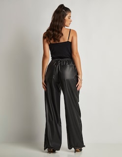 Foto 4 | Pantalón Devendi Color Negro Vinipiel Ajustable