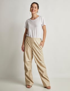 Foto 2 | Pantalón Devendi Color Beige Vinipiel Ajustable