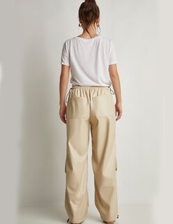 Foto 3 | Pantalón Devendi Color Beige Vinipiel Ajustable