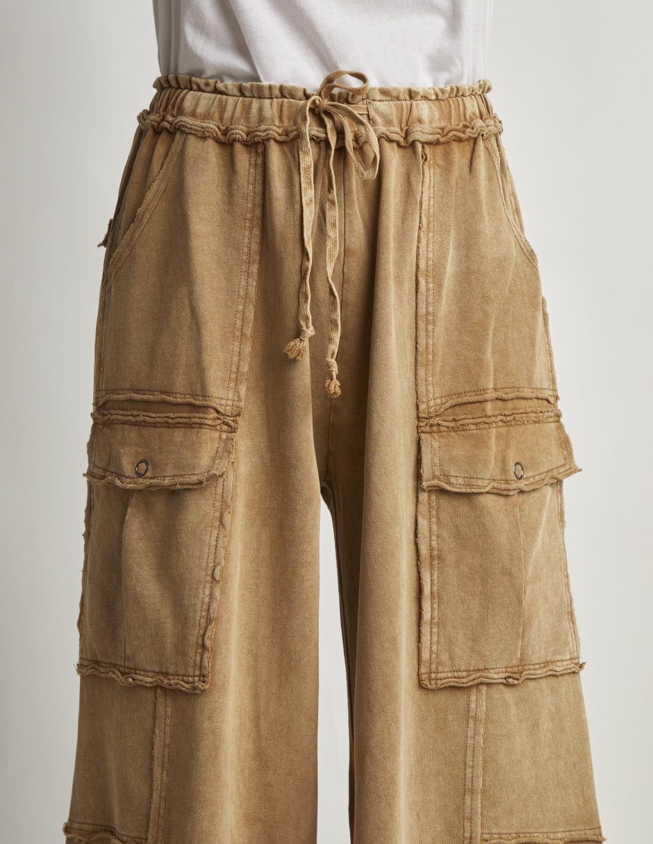 Foto 4 pulgar | Pantalón Devendi Color Camel Wide Leg Stretch