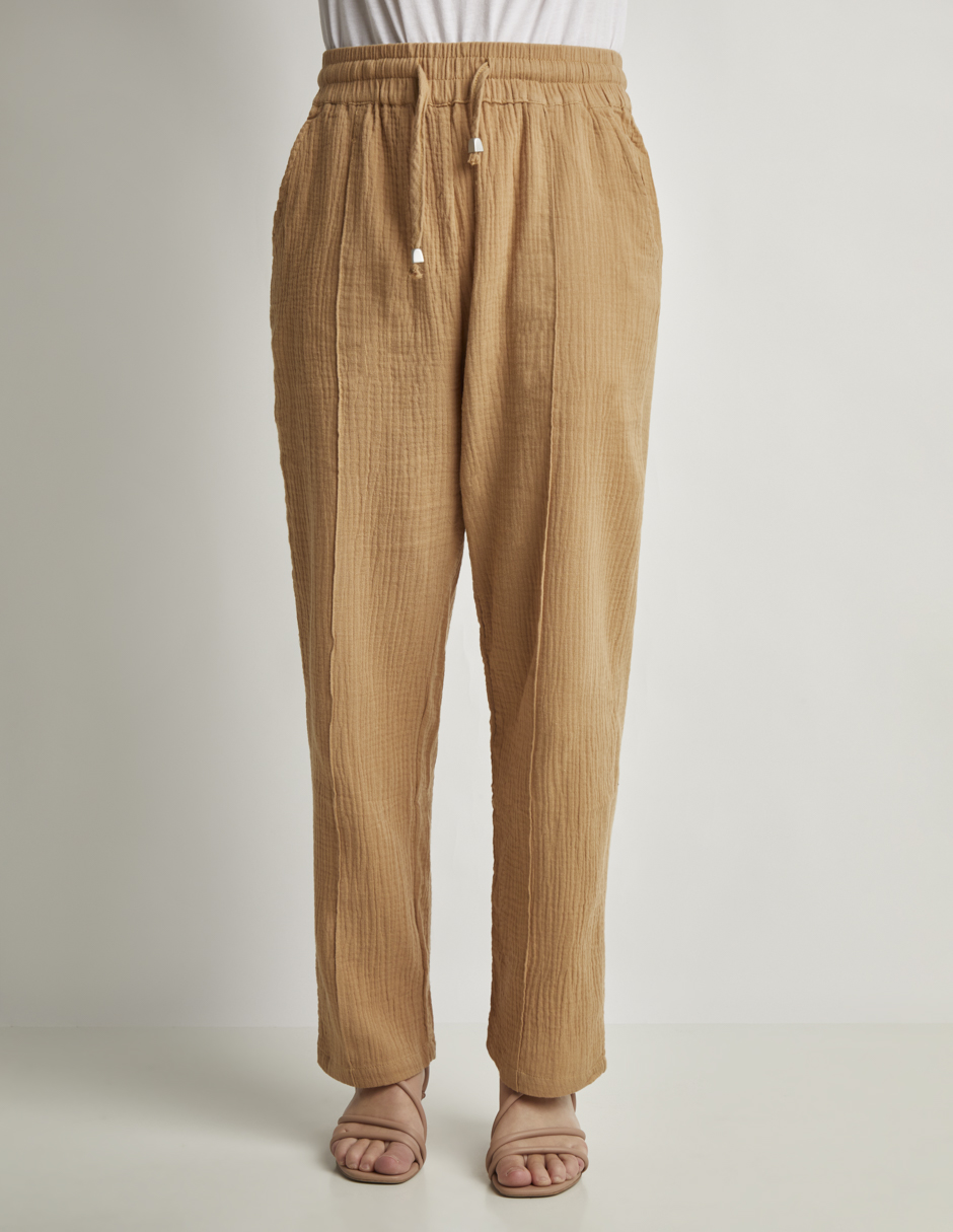 Pantalón Devendi Color Multicolor Lineal Elástico Cintura