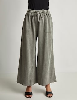 Foto 1 | Pantalón Devendi Color Gris Wide Leg Stretch