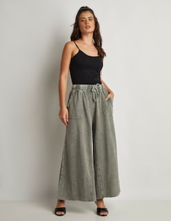 Foto 2 | Pantalón Devendi Color Gris Wide Leg Stretch