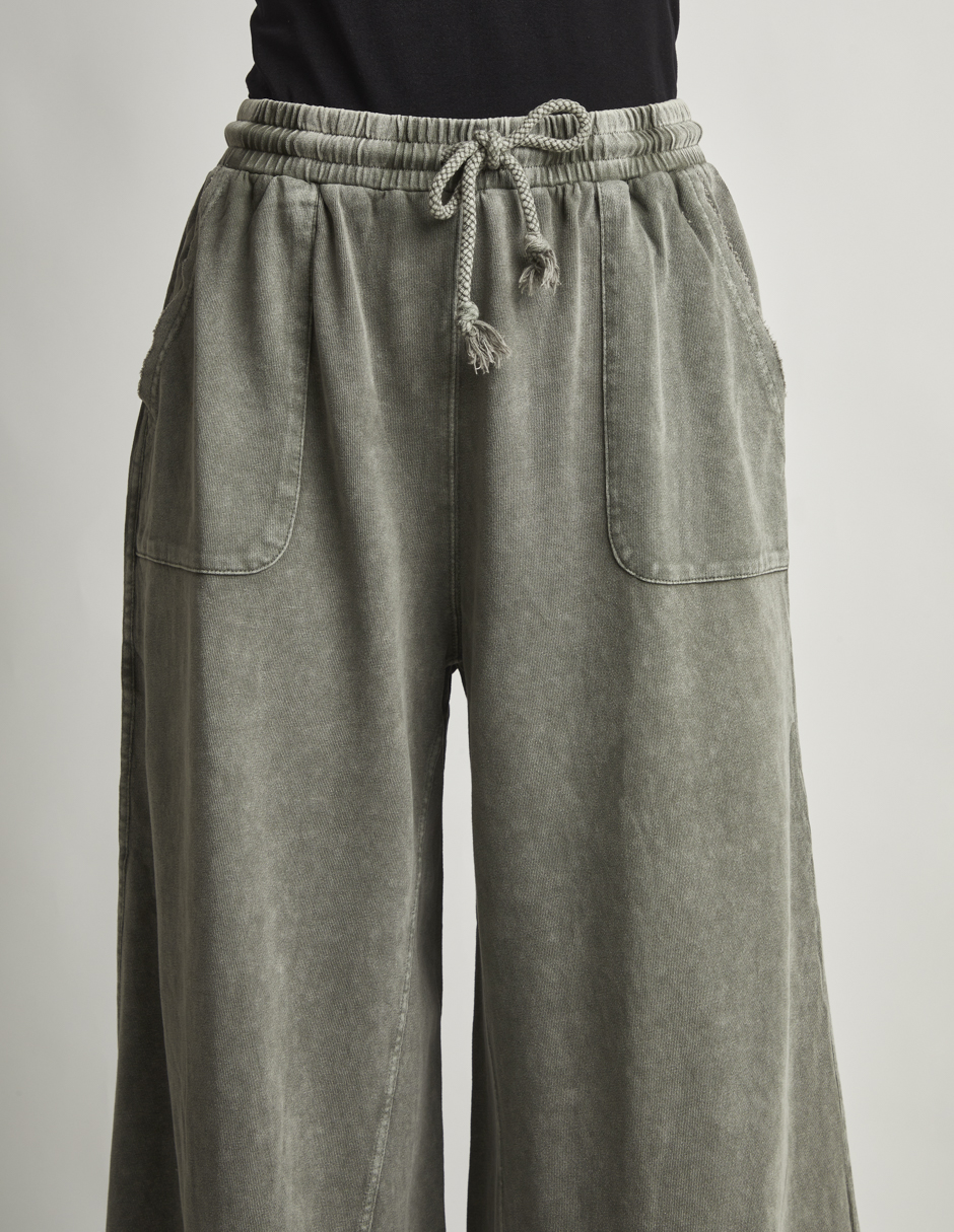 Foto 4 pulgar | Pantalón Devendi Color Gris Wide Leg Stretch