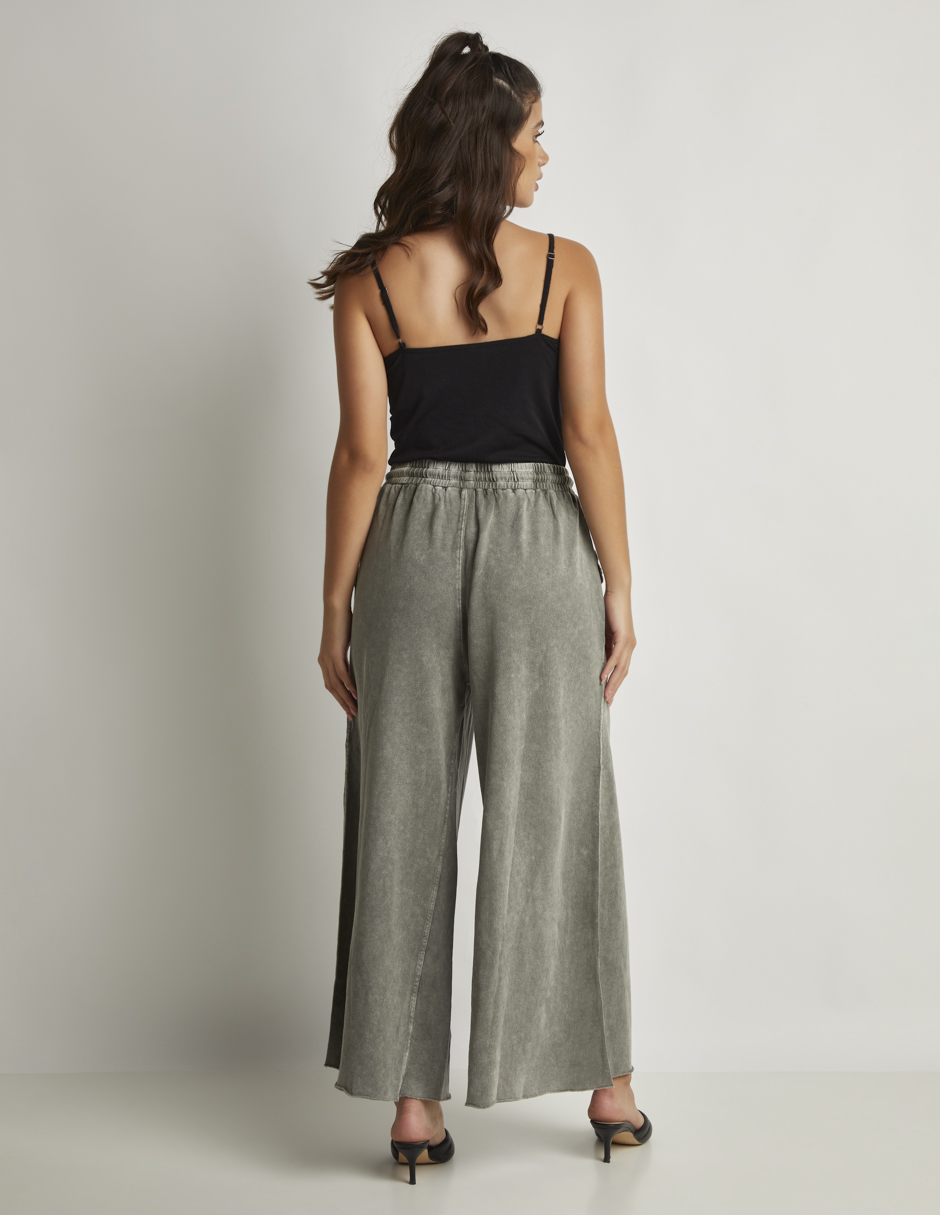 Foto 5 pulgar | Pantalón Devendi Color Gris Wide Leg Stretch