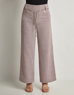 Foto 2 | Pantalón Devendi Color Rosa Tweed Cinturón