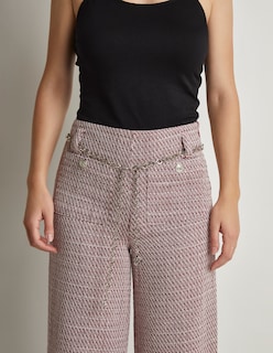 Foto 4 | Pantalón Devendi Color Rosa Tweed Cinturón