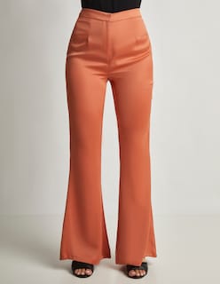 Foto 1 | Pantalón Devendi Color Salmón Campana Satinado