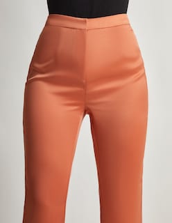 Foto 3 | Pantalón Devendi Color Salmón Campana Satinado