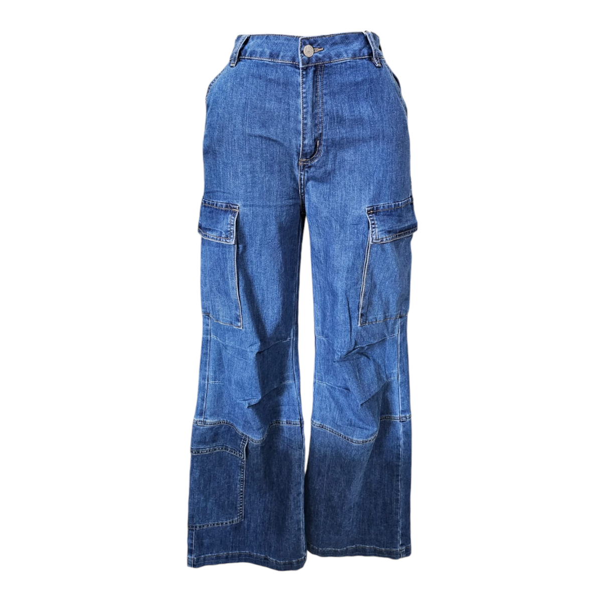Pantalón Cargo De Mezclilla Bolsillos Para Dama Lc Designs Collection