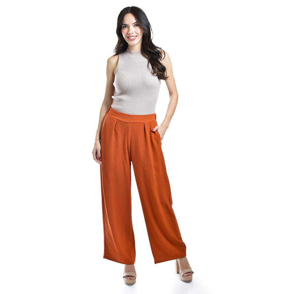 Foto 2 pulgar | Pantalon De Pierna Ancha Roman Fashion / Juvenil, 9202 (chedron) Naranja Oscuro