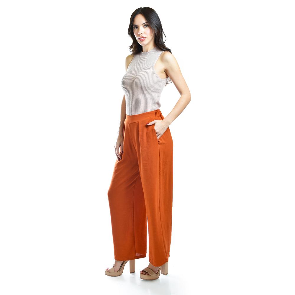 Foto 3 pulgar | Pantalon De Pierna Ancha Roman Fashion / Juvenil, 9202 (chedron) Naranja Oscuro