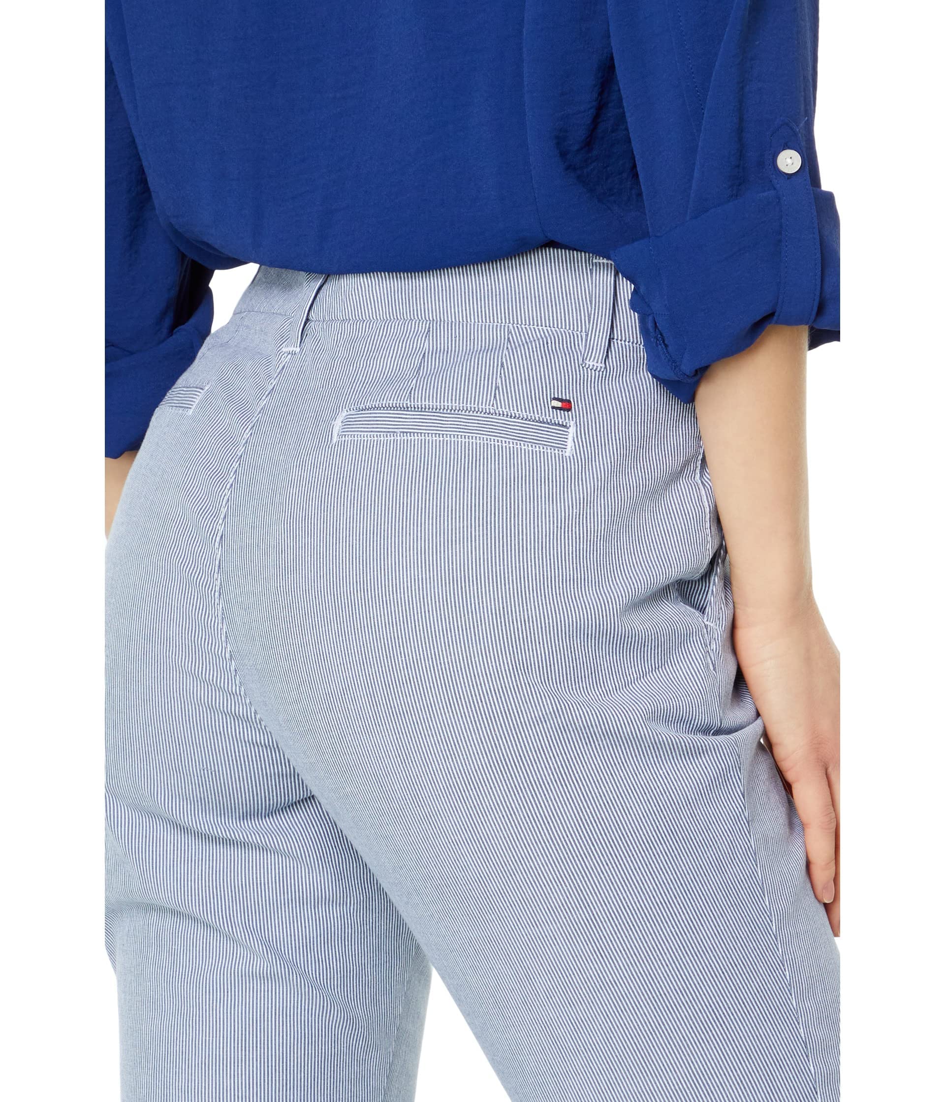 Foto 4 pulgar | Pantalones Tommy Hilfiger Hampton Chino Stripe Azul/blanco Talla 14 - Venta Internacional.
