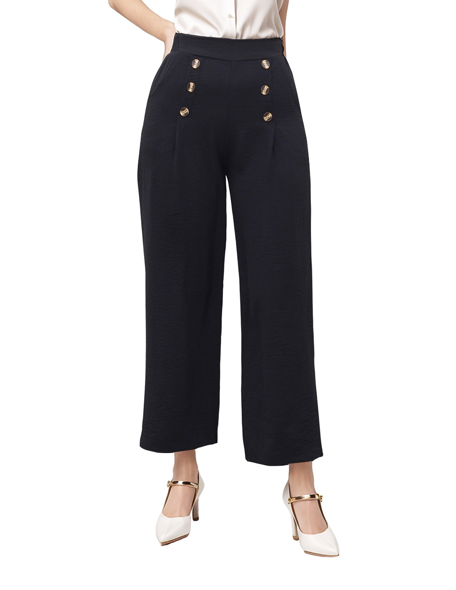 Pantalón Recto Beddel Amplio Negro