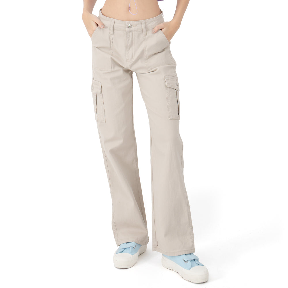 Foto 2 pulgar | Pantalón Lady Twill High Waist Para Mujer Quarry Color Beige