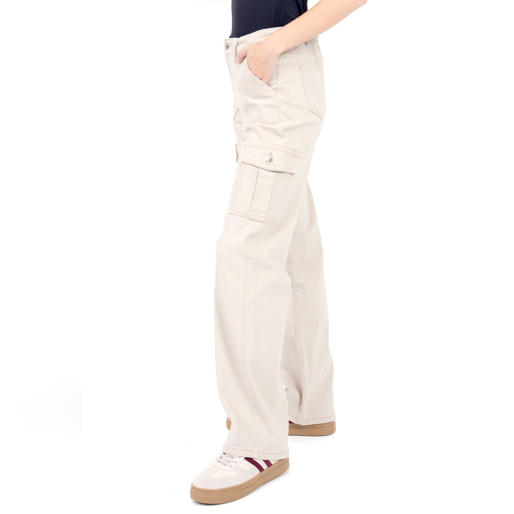 Foto 3 pulgar | Pantalón Lady Twill High Waist Para Mujer Quarry Color Beige