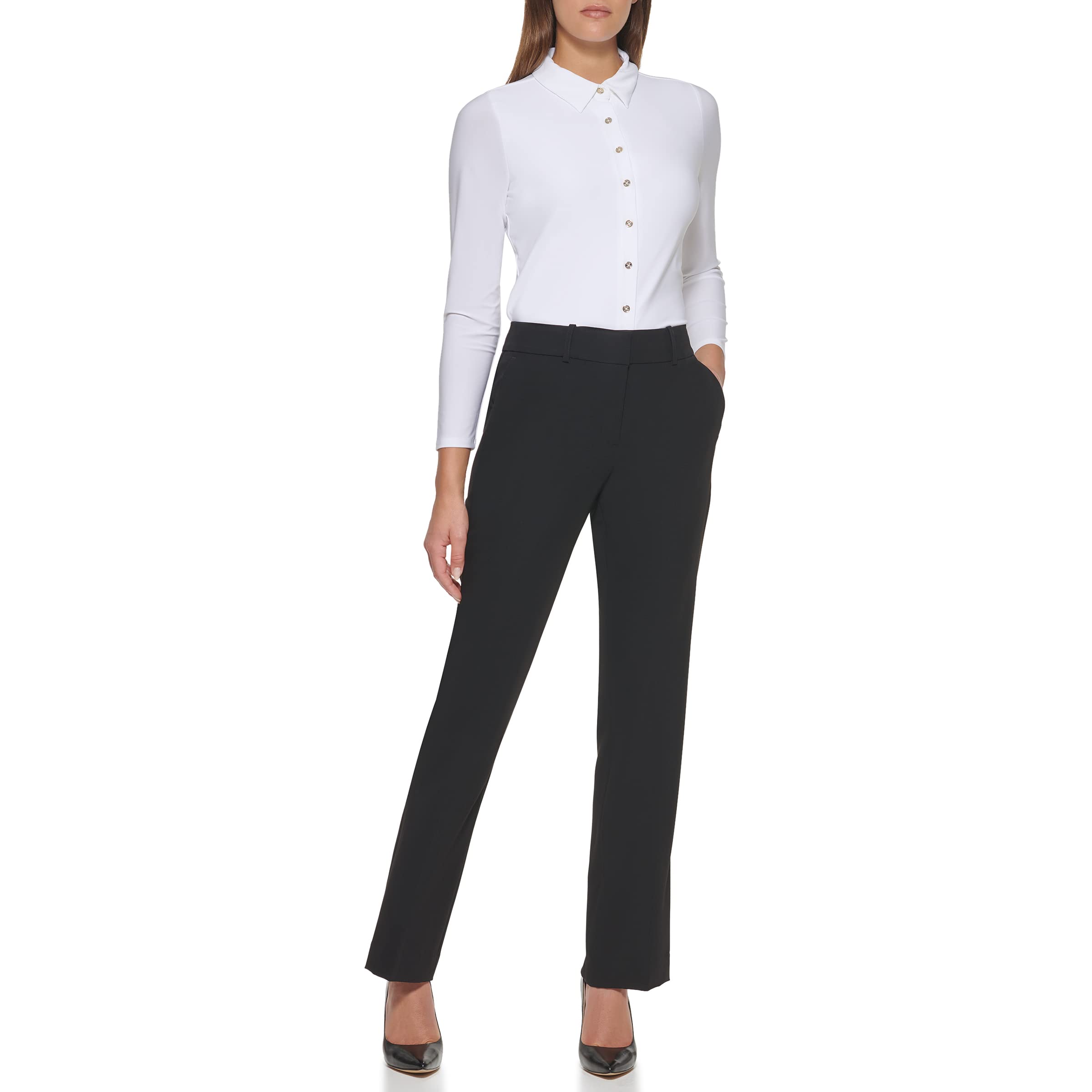 Foto 2 pulgar | Pantalones Tommy Hilfiger Sloane Para Mujer, Color Negro, Talla 12 - Venta Internacional.