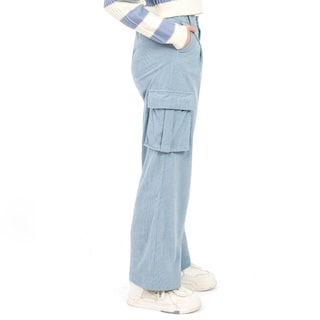 Foto 2 | Pantalón con Doble Bolsa Lateral y Pinzas Quarry Azul para Mujer