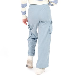 Foto 3 | Pantalón con Doble Bolsa Lateral y Pinzas Quarry Azul para Mujer