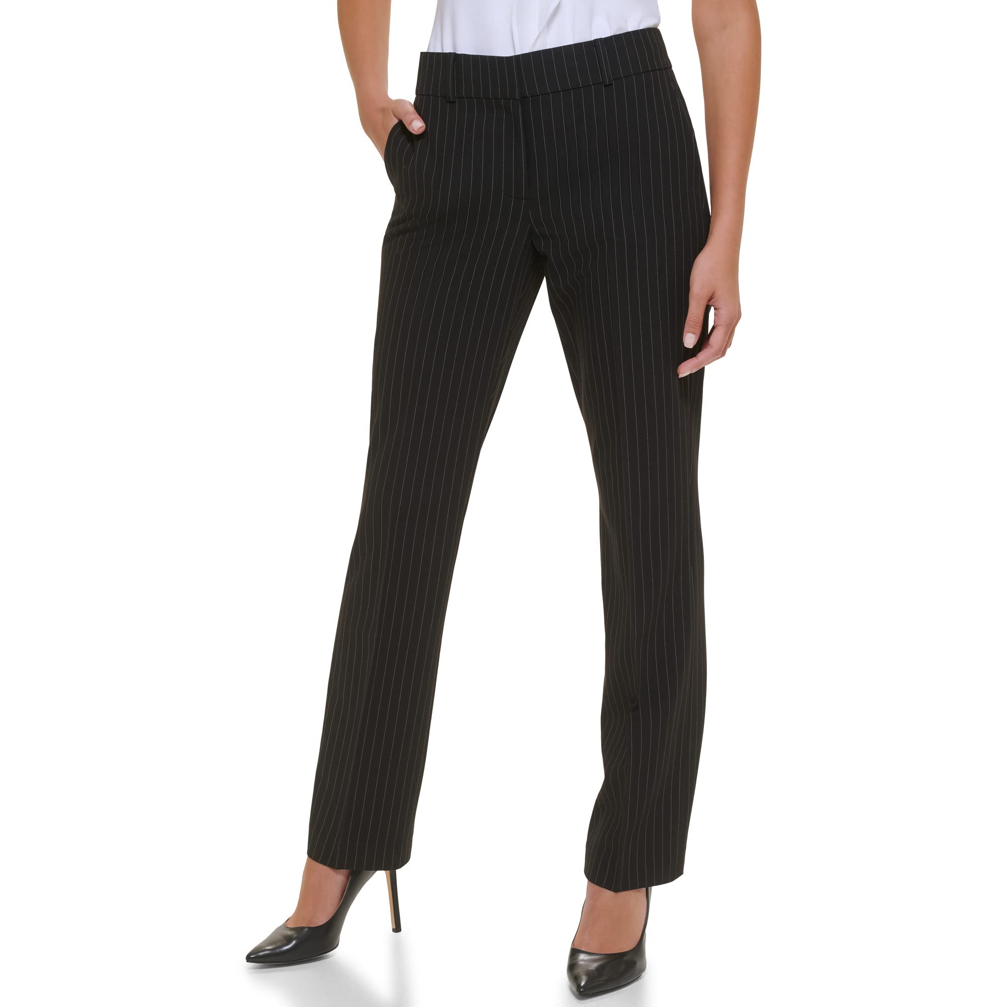 Foto 2 pulgar | Pantalones Tommy Hilfiger Pinstripe Sutton Bootcut Negro/marfil 8 - Venta Internacional.
