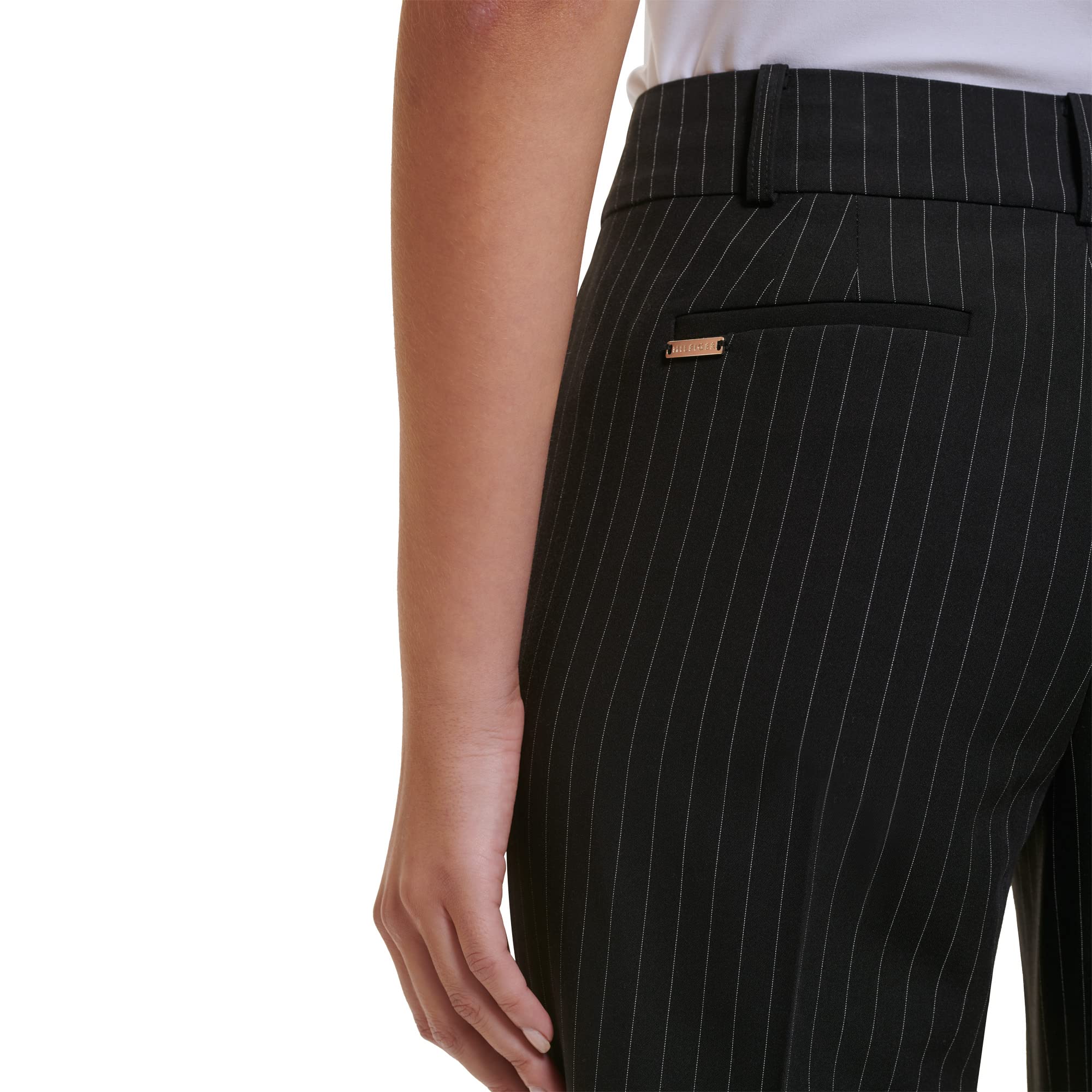 Foto 3 pulgar | Pantalones Tommy Hilfiger Pinstripe Sutton Bootcut Negro/marfil 8 - Venta Internacional.