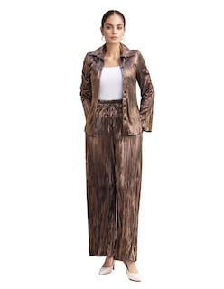 Foto 2 | Conjunto de Blusa Y Pantalón Recto Kosauki Moda Rouss Cobre