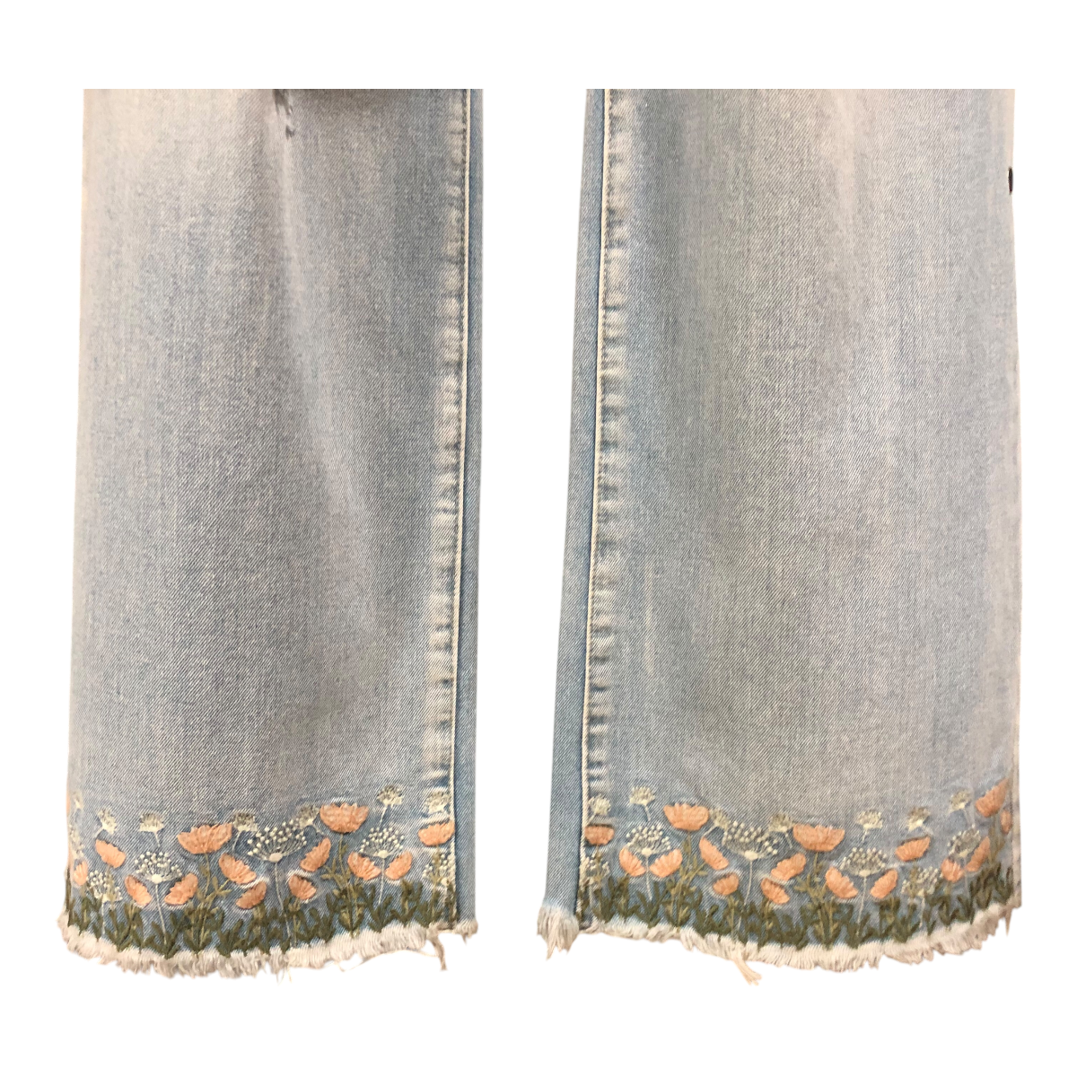 Foto 4 pulgar | Pantalón De Mezclilla Flores Para Dama Erivel