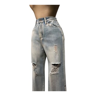 Foto 4 | Pantalón De Mezclilla Flores Para Dama Erivel