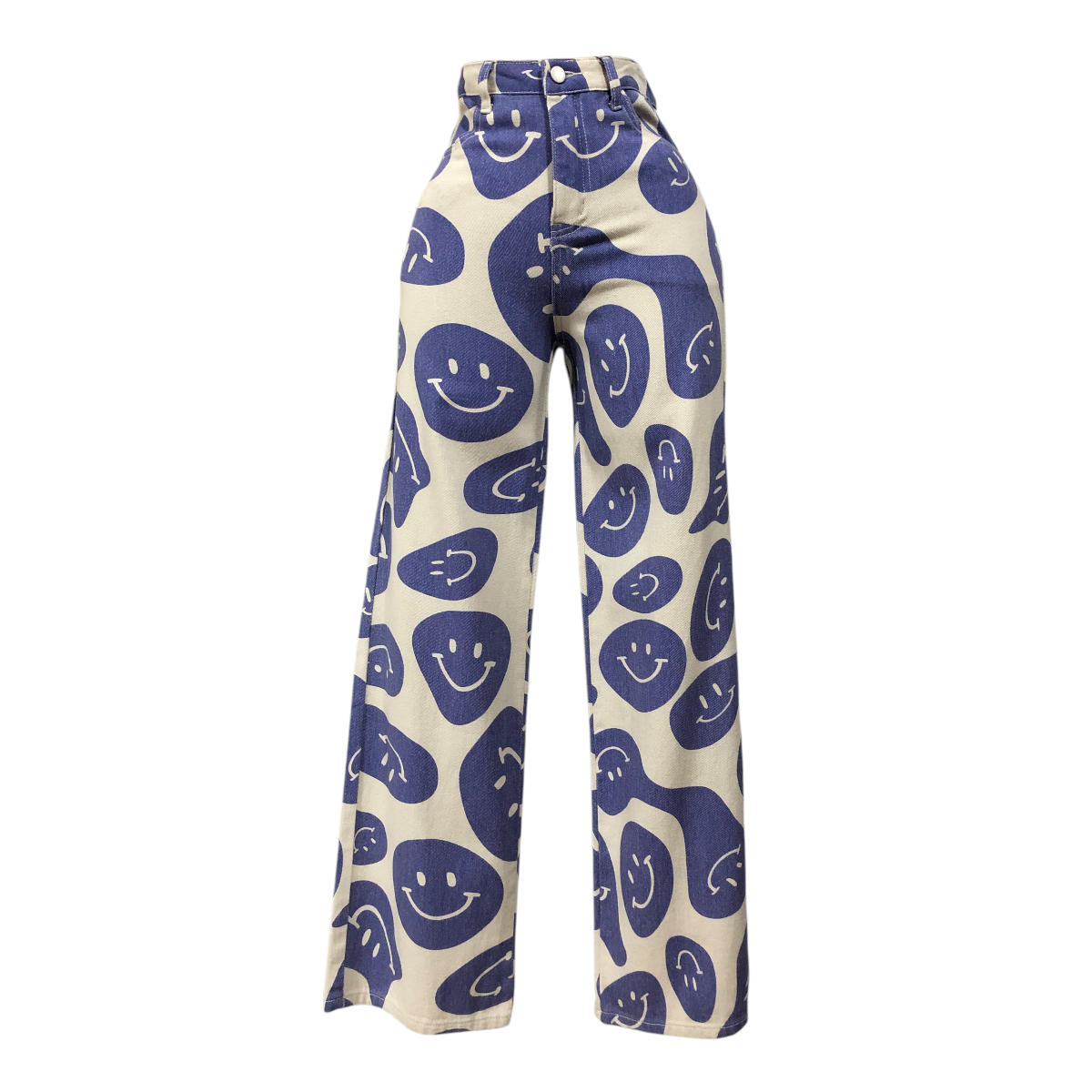 Foto 2 pulgar | Pantalón Estampado Caritas Azul Erivel