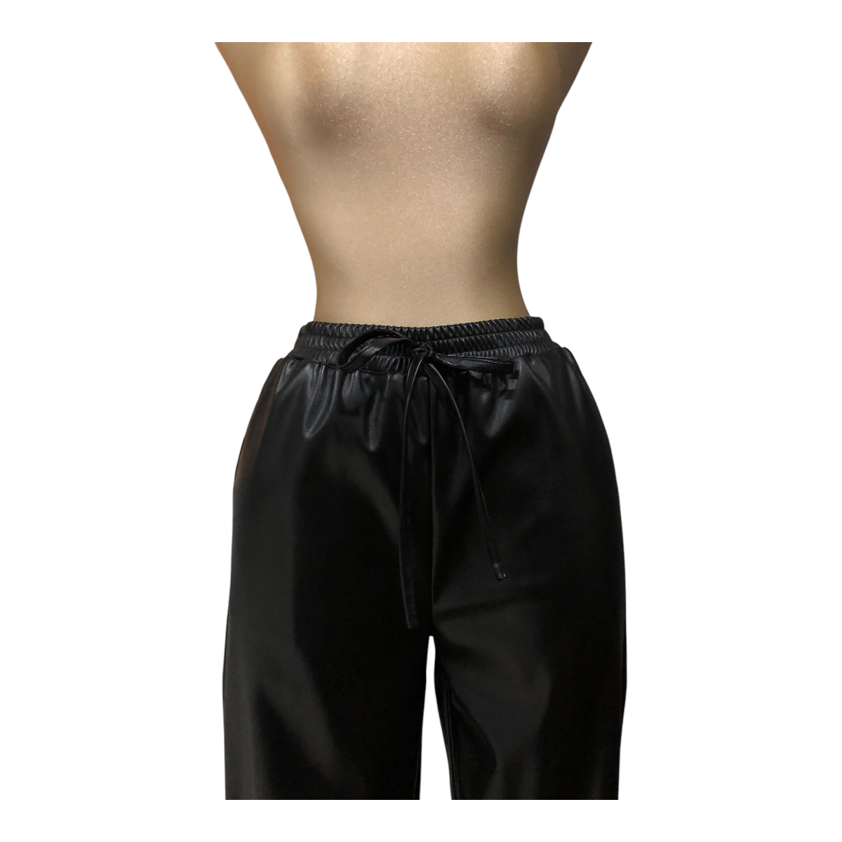 Foto 4 pulgar | Pantalón Color Negro Efecto Piel Erivel