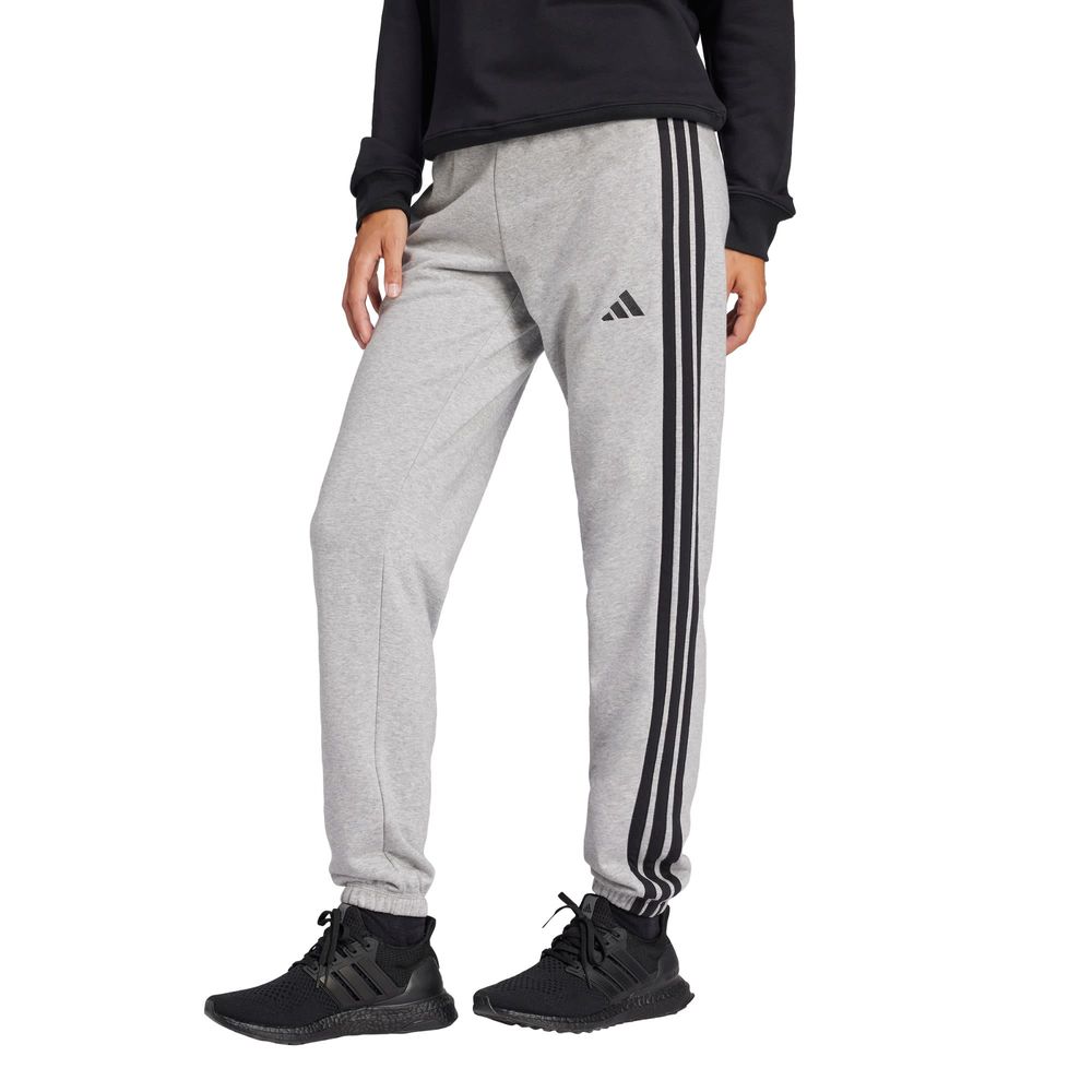 Foto 2 | Pants Essentials French Terry Cuffed 3 Franjas Adidas Gris Mujer