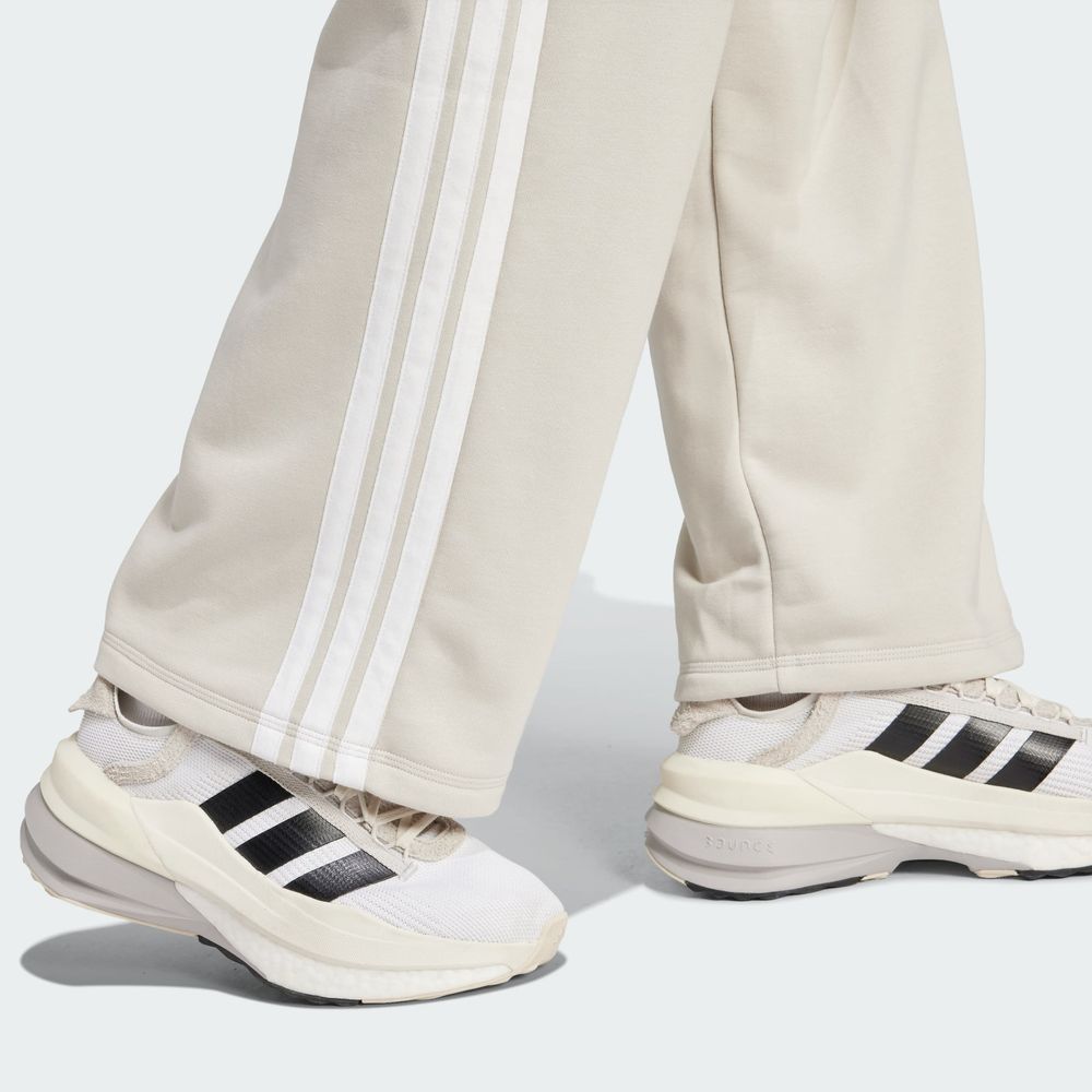 Foto 8 pulgar | Pants Essentials 3 Tiras Dobladillo Abierto Felpa Francesa Adidas Gris Mujer