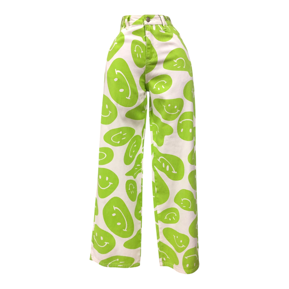 Foto 2 pulgar | Pantalón Con Estampado De Caritas Verde Erivel